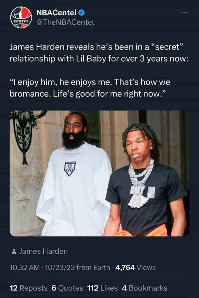 Is James Harden in a relationship with Lil Baby