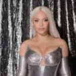 Beyoncé Sparkles in Silver Versace Gown at Renaissance Film Premiere