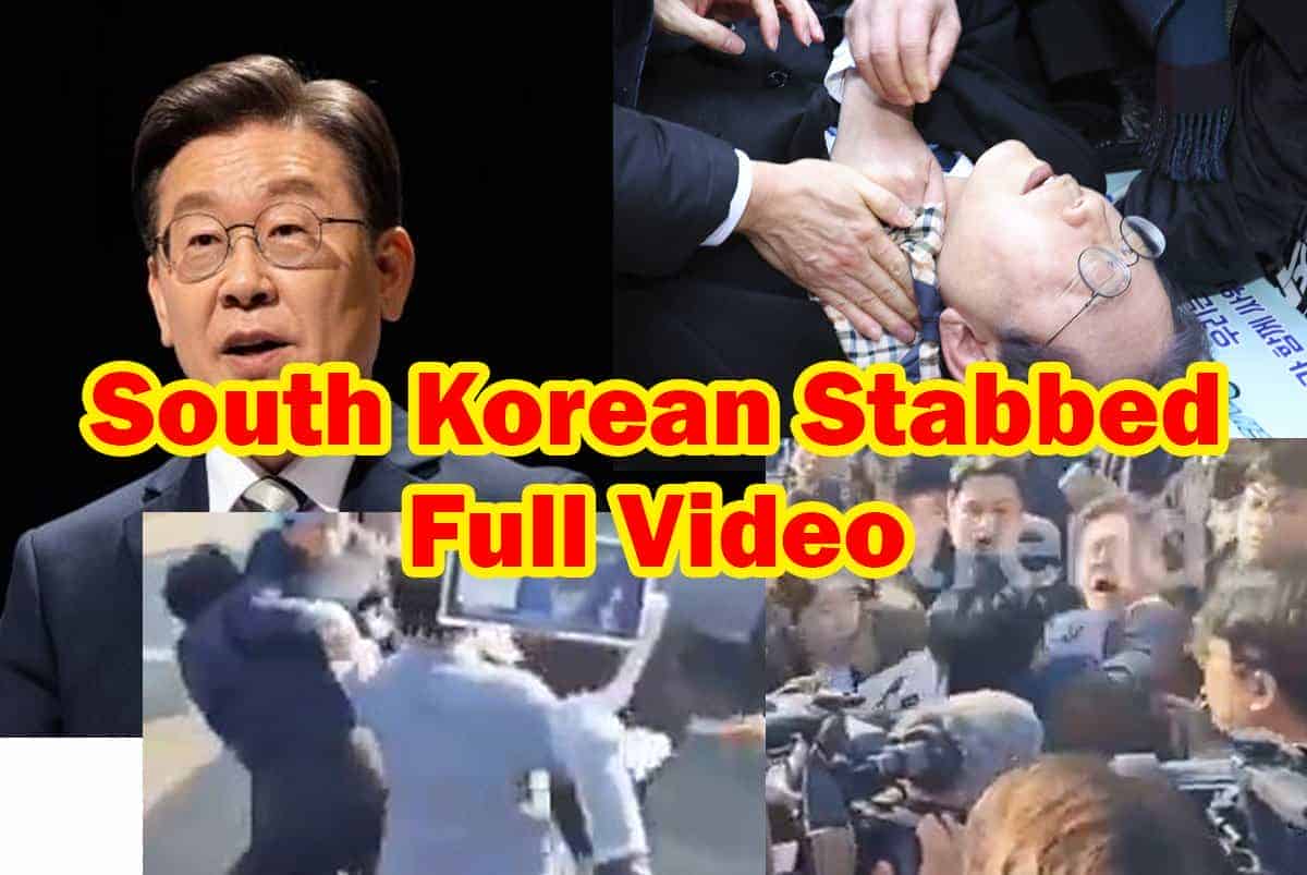South Korean Leader Stabbed in Neck Full Video