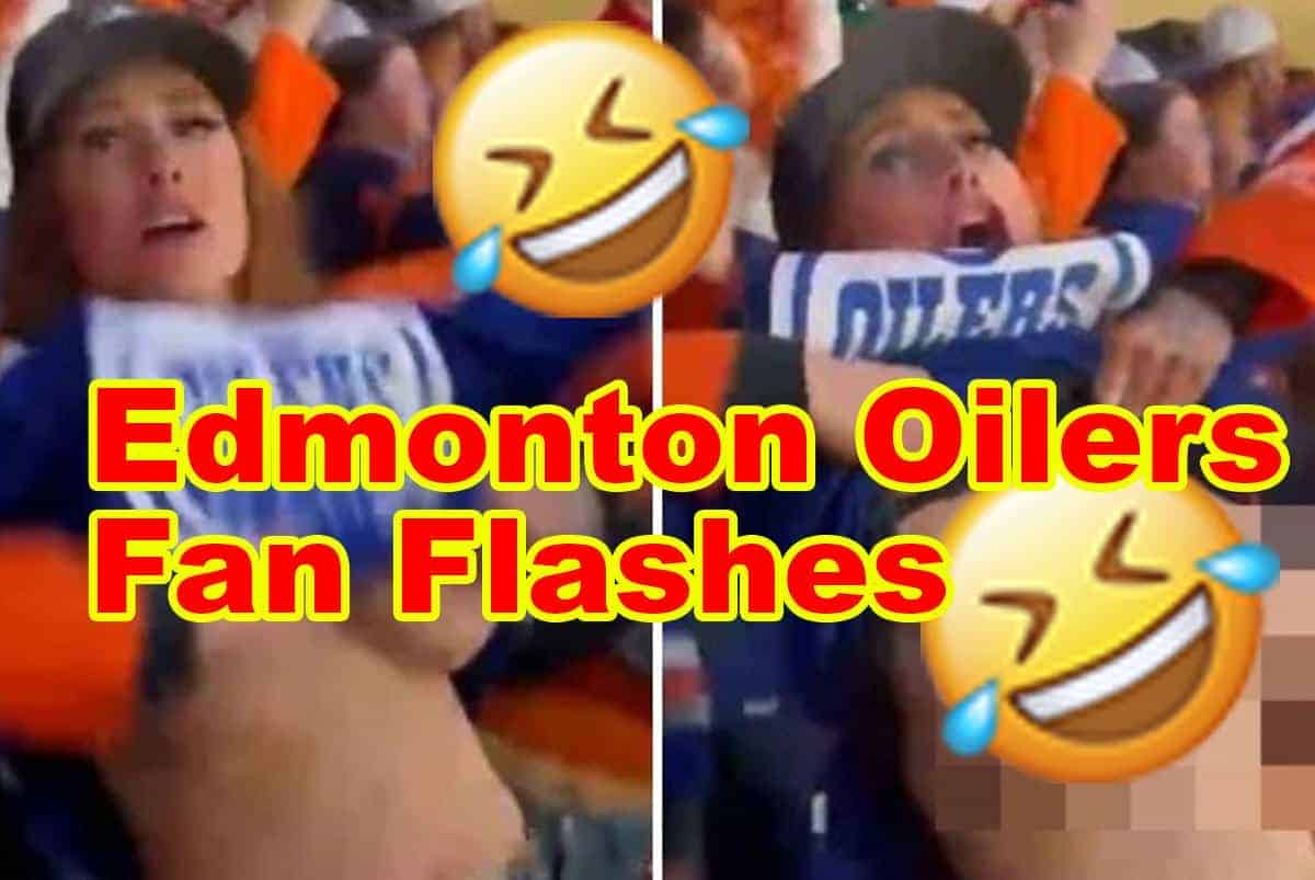 Edmonton Oilers Fan Flashes Crowd Video